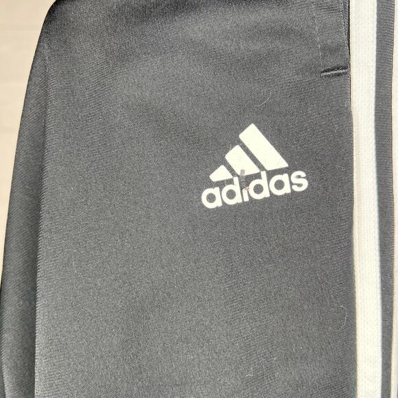 Adidas men’s black with white side stripes track pants Size large - Picture 3 of 7